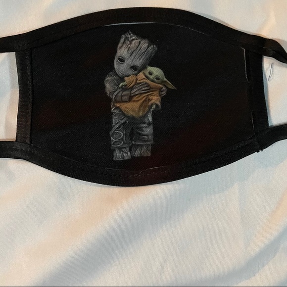 A & K Pretties Accessories - Baby Groot and Baby Yoda face mask